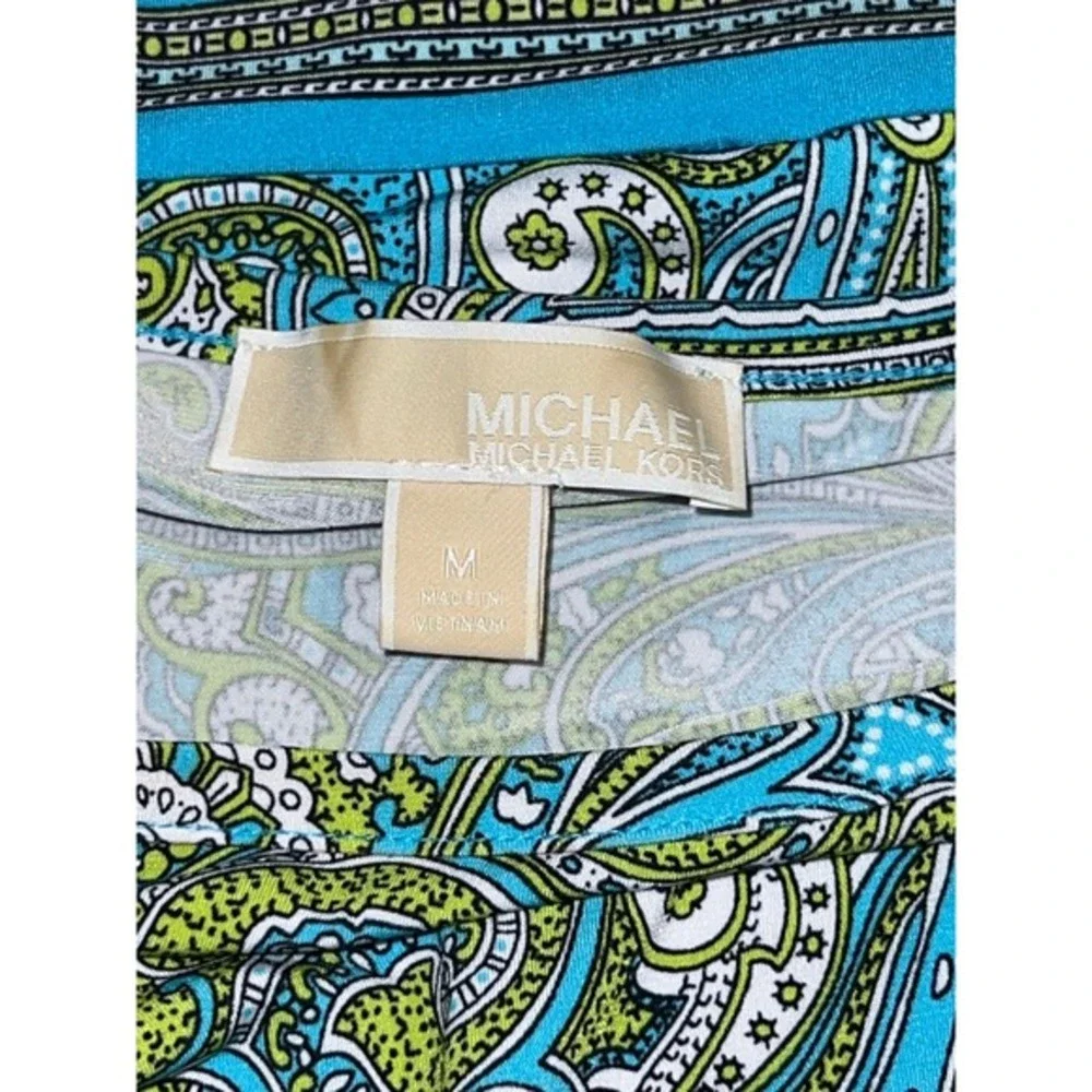 MICHAEL KORS Paisley Print Boat Neck Long Sleeve Shift Dress Women's Size‎ M